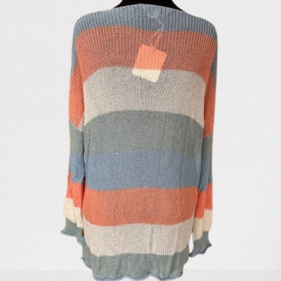 Pastel Color Block Knit Sweater - Picture 3 of 11